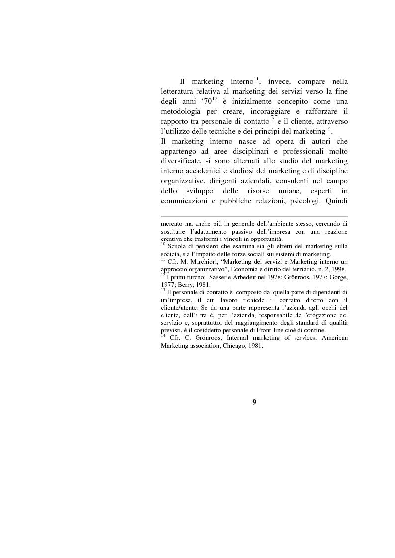 Anteprima della tesi: Il marketing interno nelle aziende di servizi: il caso Banca Intesa-Sanpaolo, Pagina 7