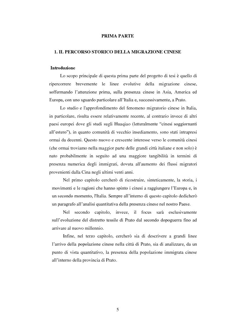 Anteprima della tesi: Immigrazione e imprenditoria cinese nel distretto di Prato, Pagina 3