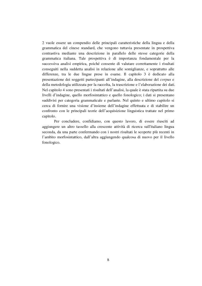 Anteprima della tesi: Strategie di acquisizione nell'italiano dei cinesi, Pagina 3