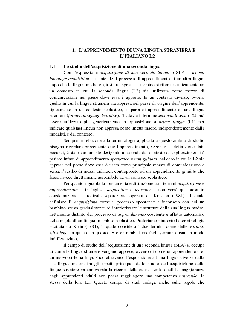 Anteprima della tesi: Strategie di acquisizione nell'italiano dei cinesi, Pagina 4
