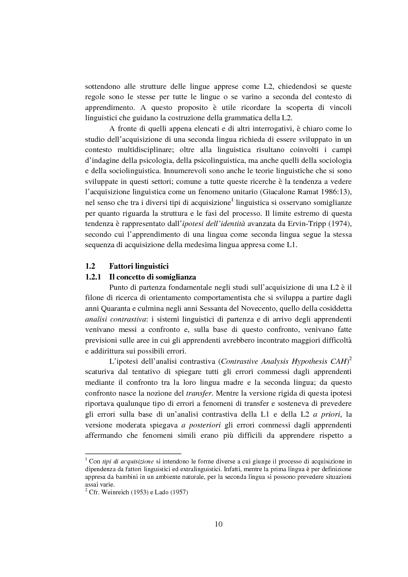Anteprima della tesi: Strategie di acquisizione nell'italiano dei cinesi, Pagina 5