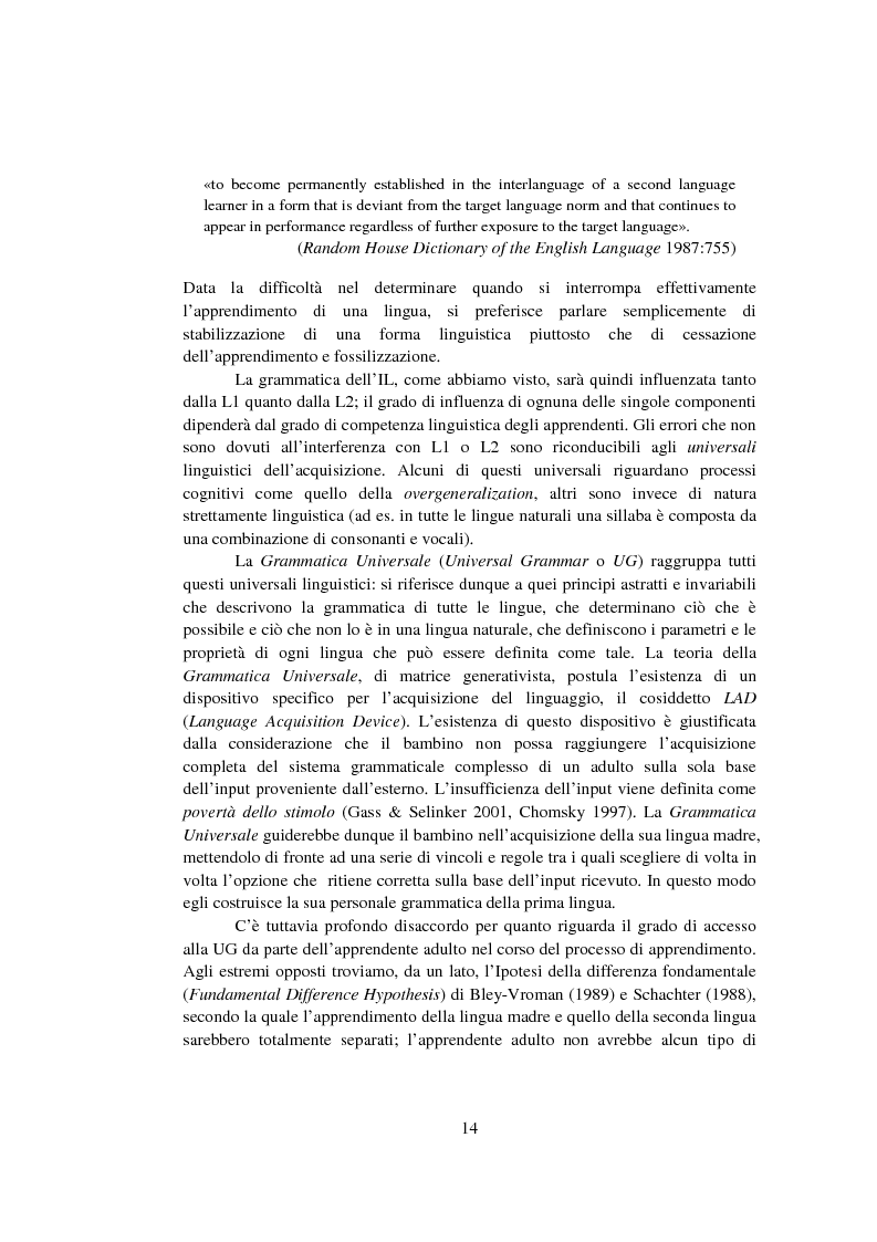 Anteprima della tesi: Strategie di acquisizione nell'italiano dei cinesi, Pagina 9