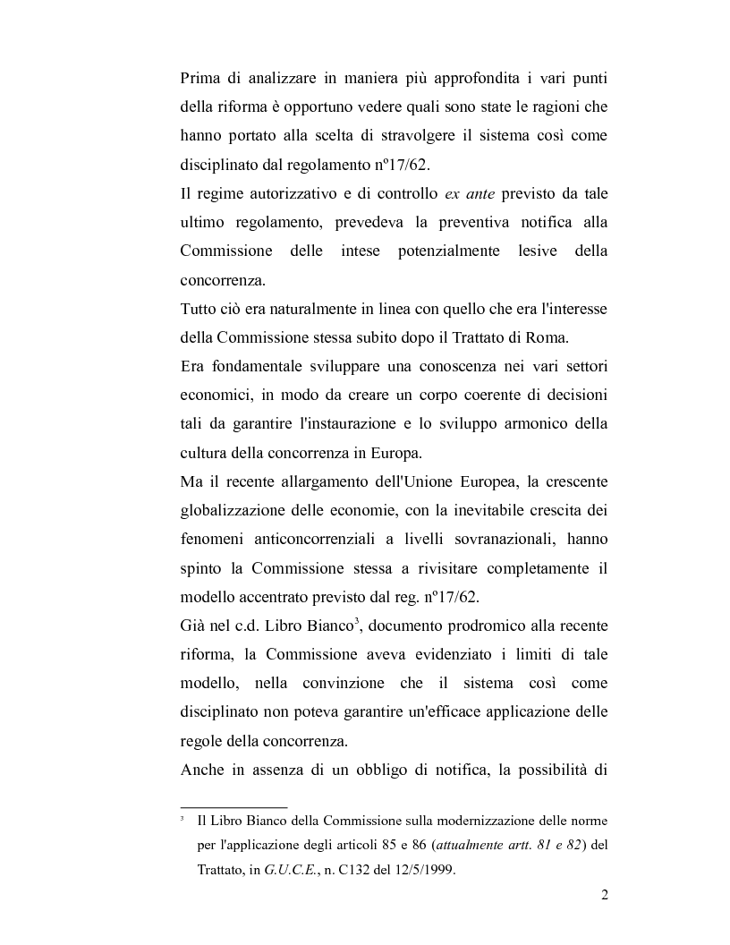 Anteprima della tesi: La disciplina antitrust alla luce del regolamento n. 1/2003, Pagina 2