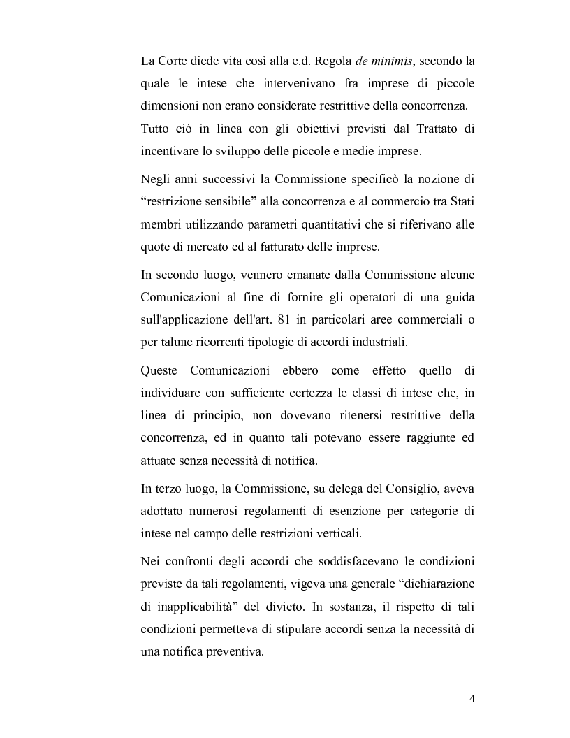 Anteprima della tesi: La disciplina antitrust alla luce del regolamento n. 1/2003, Pagina 4