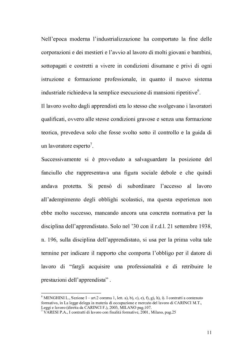 Anteprima della tesi: L'apprendistato nella legislazione nazionale e regionale, Pagina 10