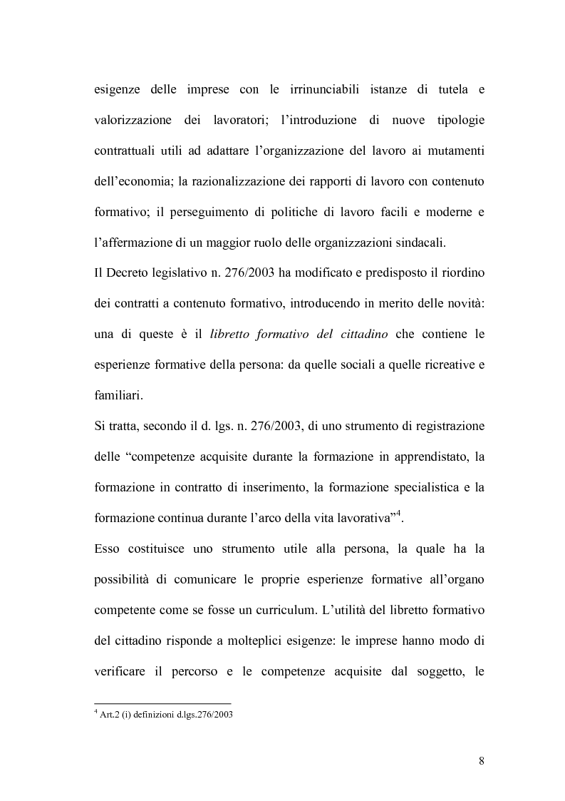 Anteprima della tesi: L'apprendistato nella legislazione nazionale e regionale, Pagina 7