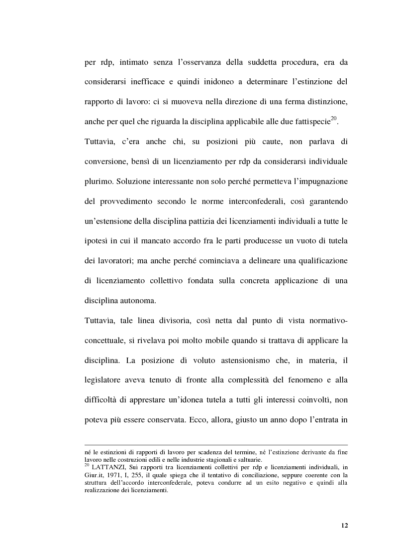 Anteprima della tesi: Licenziamenti collettivi per riduzione di personale, Pagina 10
