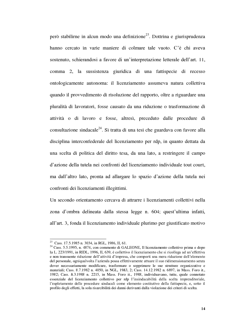 Anteprima della tesi: Licenziamenti collettivi per riduzione di personale, Pagina 12