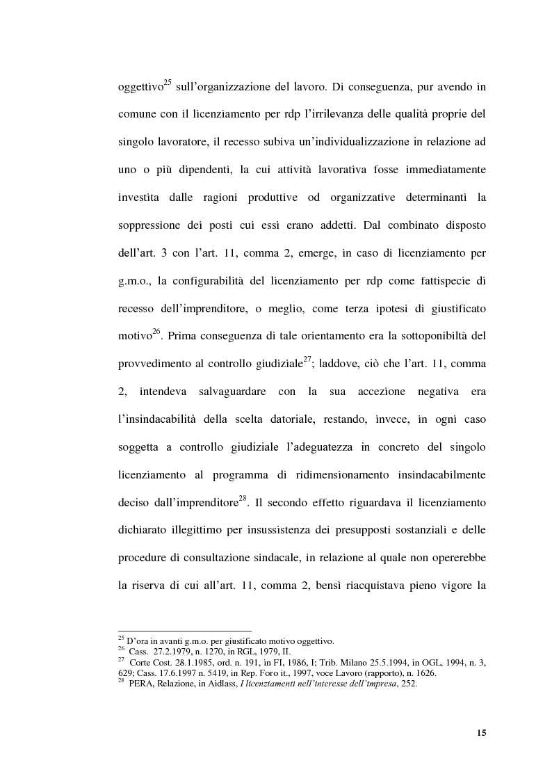 Anteprima della tesi: Licenziamenti collettivi per riduzione di personale, Pagina 13