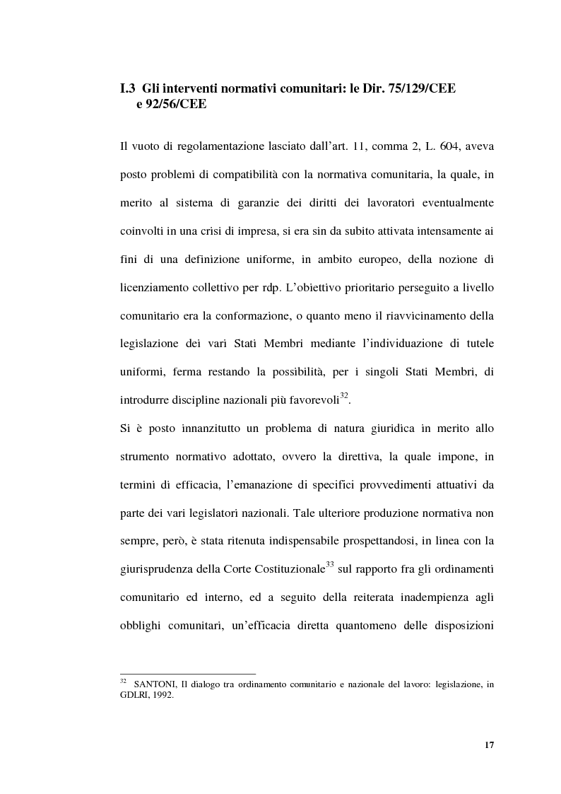 Anteprima della tesi: Licenziamenti collettivi per riduzione di personale, Pagina 15