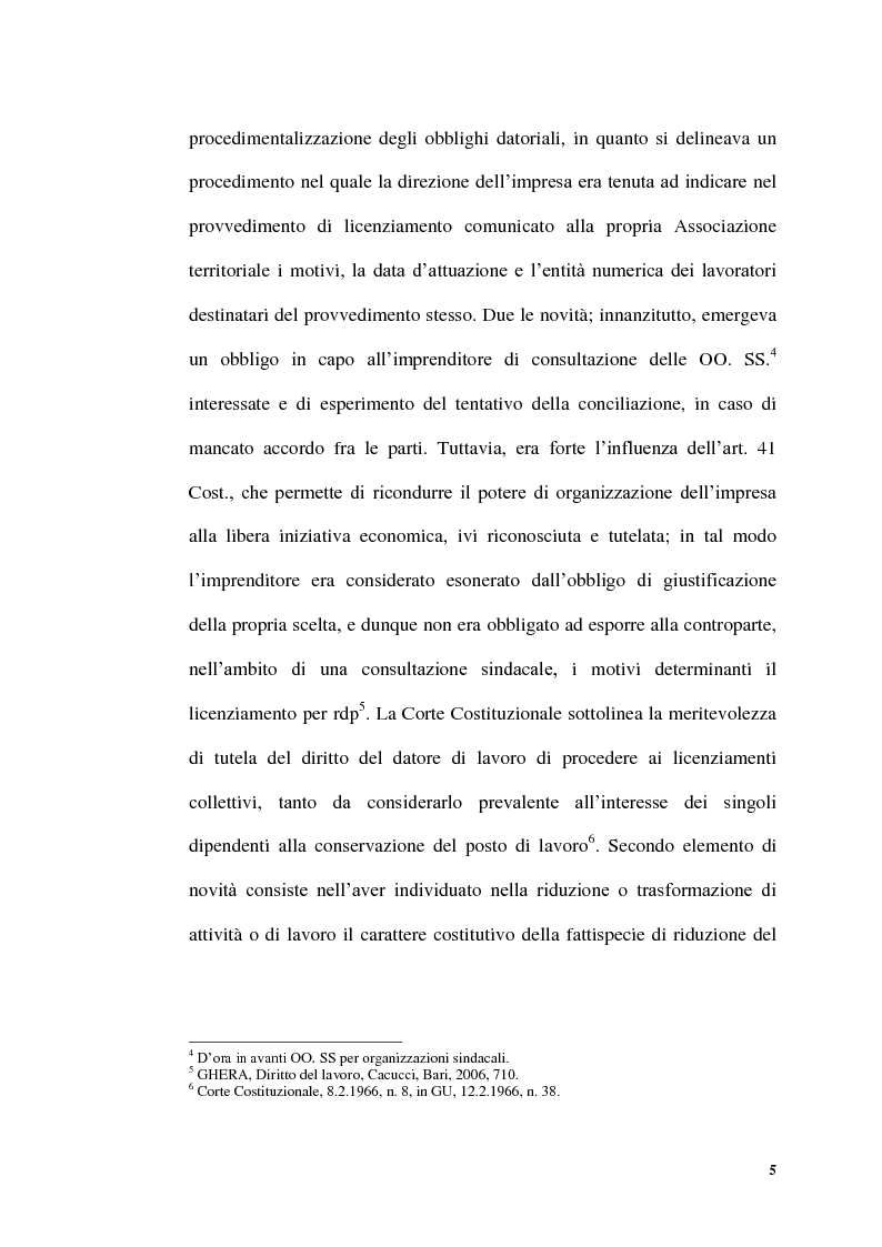 Anteprima della tesi: Licenziamenti collettivi per riduzione di personale, Pagina 3
