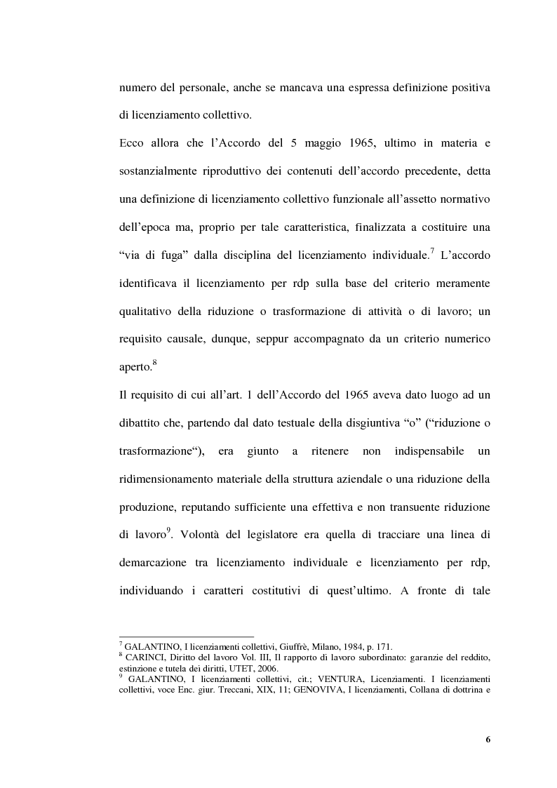 Anteprima della tesi: Licenziamenti collettivi per riduzione di personale, Pagina 4