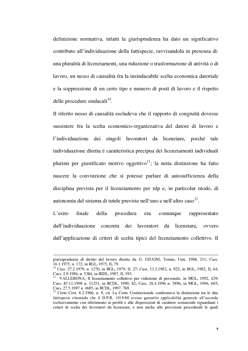 Anteprima della tesi: Licenziamenti collettivi per riduzione di personale, Pagina 5