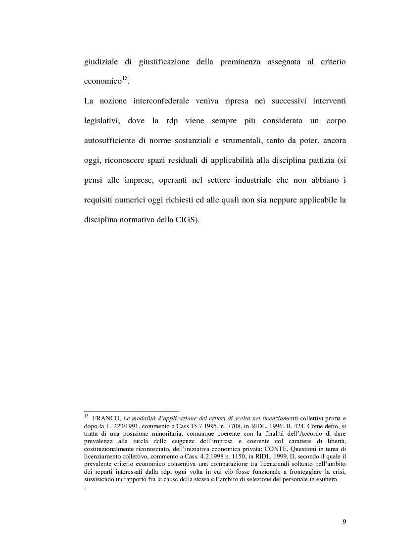 Anteprima della tesi: Licenziamenti collettivi per riduzione di personale, Pagina 7