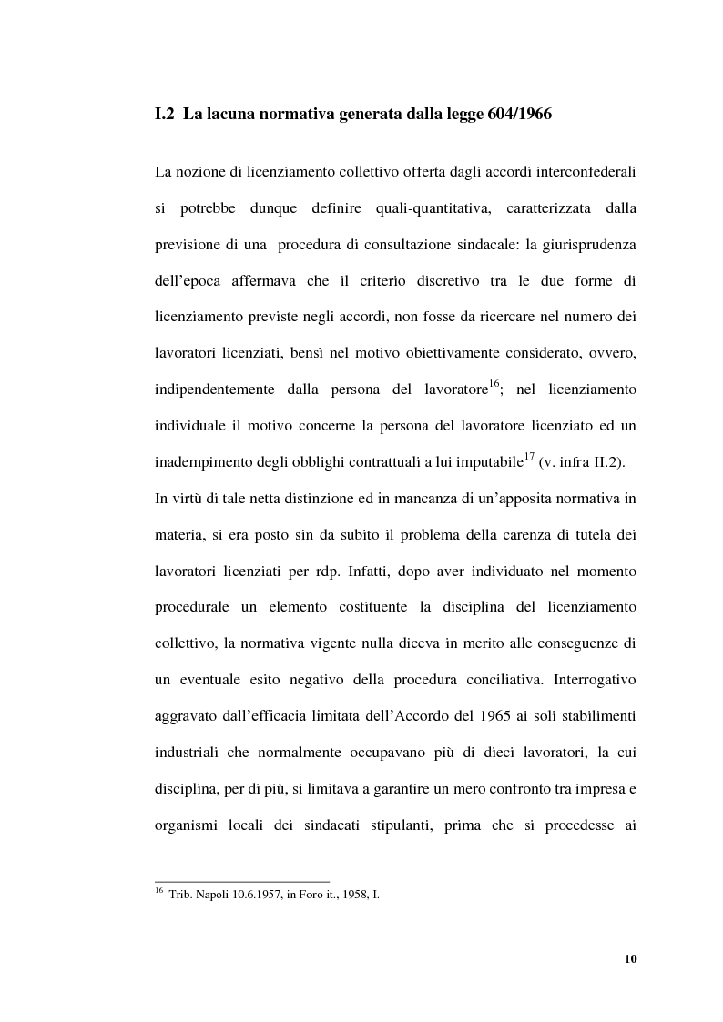 Anteprima della tesi: Licenziamenti collettivi per riduzione di personale, Pagina 8