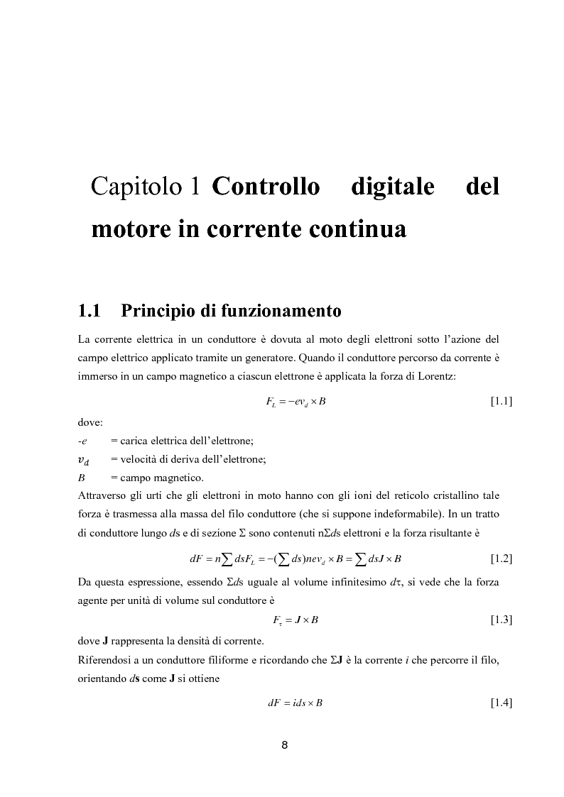 Anteprima della tesi: Controllo digitale di un banco freno per la caratterizzazione di motori elettrici, Pagina 3