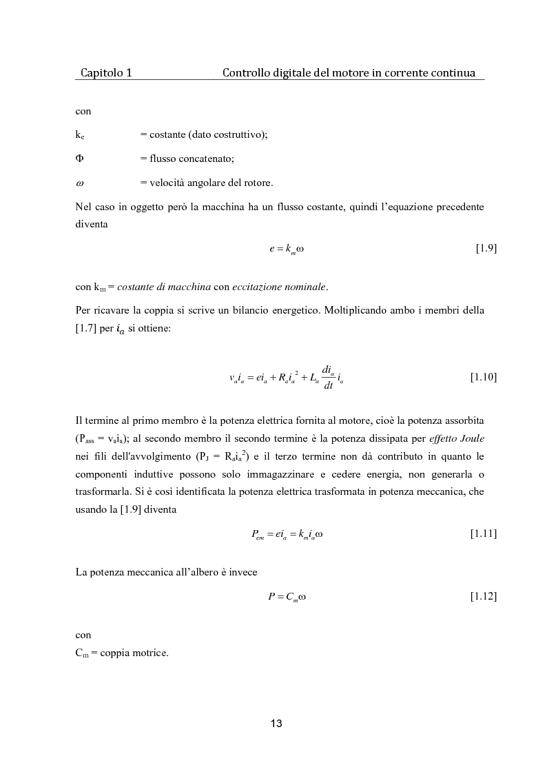 Anteprima della tesi: Controllo digitale di un banco freno per la caratterizzazione di motori elettrici, Pagina 8