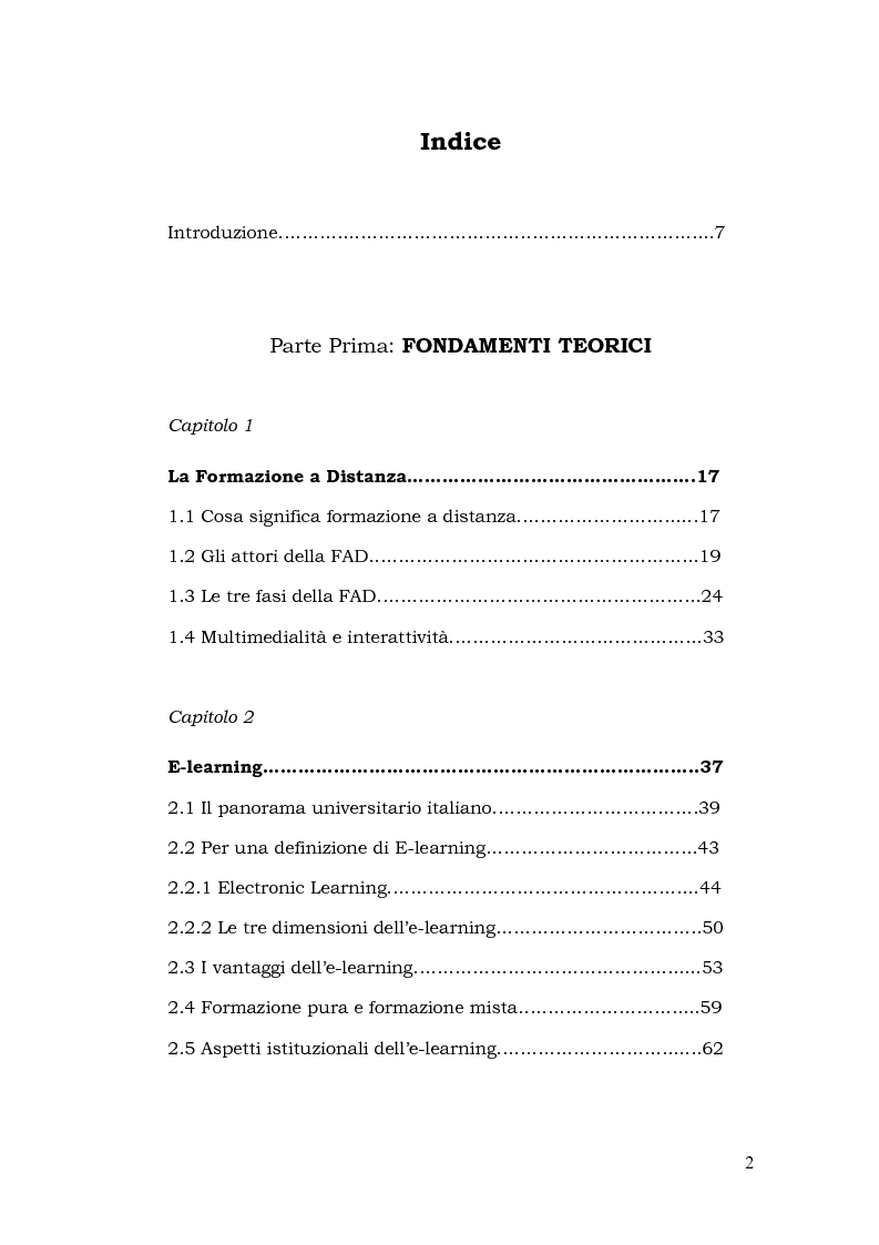 Indice della tesi: La formazione a distanza del traduttore, Pagina 1