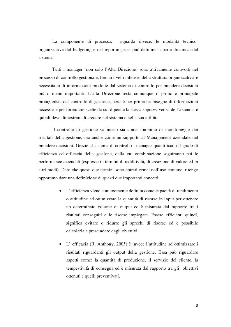 Anteprima della tesi: Il controllo di gestione e la misurazione della performance a supporto del cambiamento aziendale: dall'individuazione di problematiche alla ricerca di soluzioni, Pagina 5