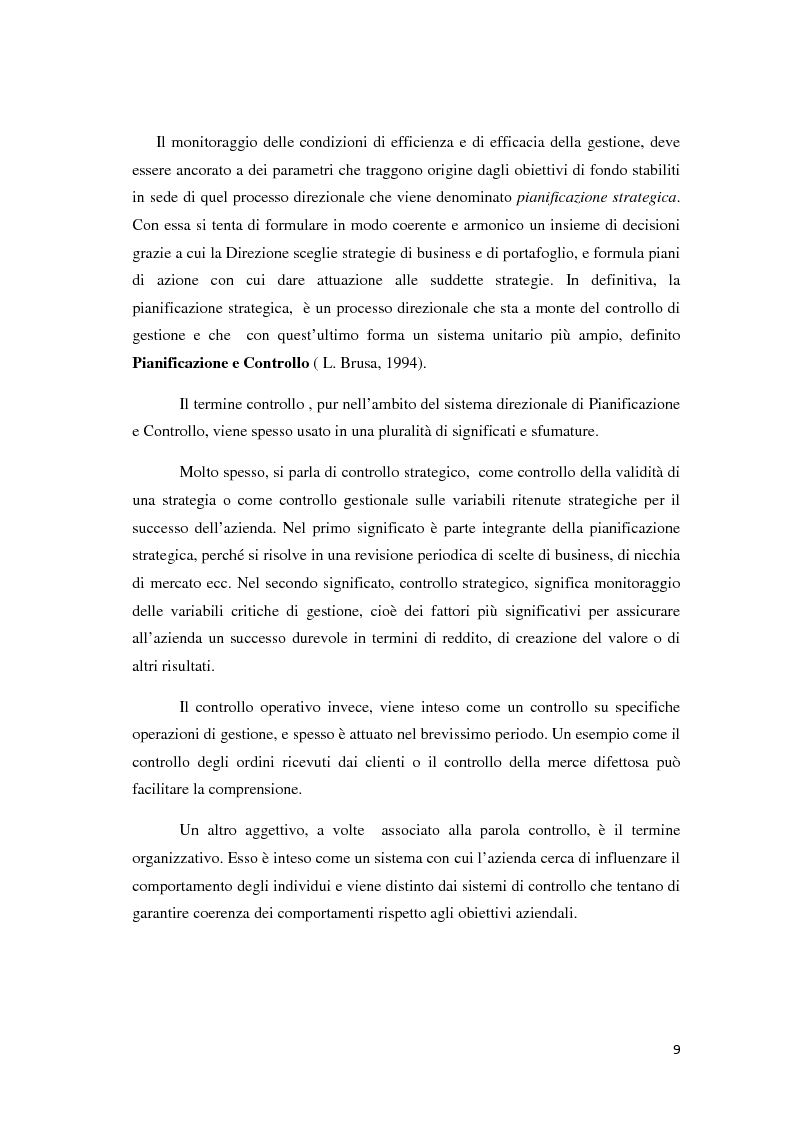 Anteprima della tesi: Il controllo di gestione e la misurazione della performance a supporto del cambiamento aziendale: dall'individuazione di problematiche alla ricerca di soluzioni, Pagina 6