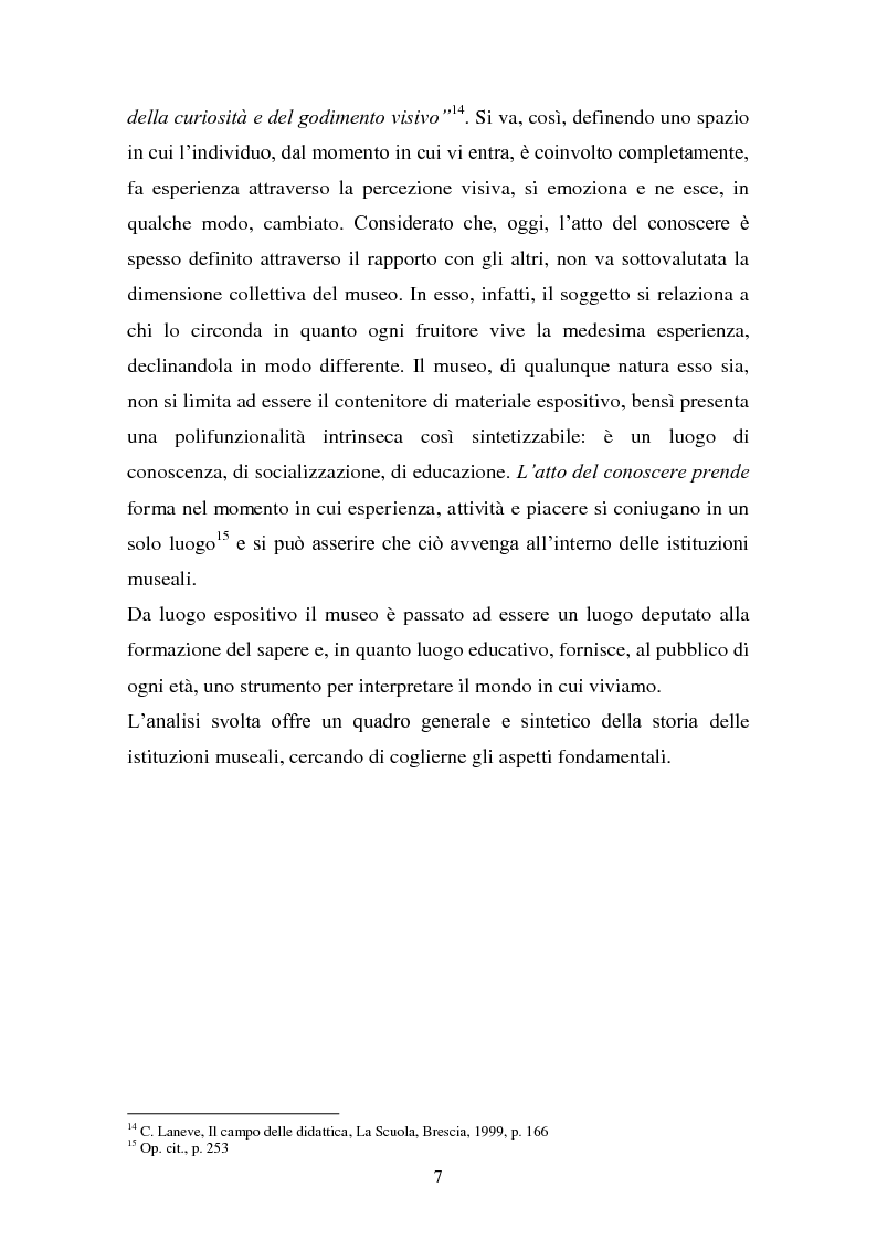 Anteprima della tesi: Musei artistici e percorsi didattici. Analisi di alcune esperienze di didattica museale nel territorio di Modena., Pagina 5
