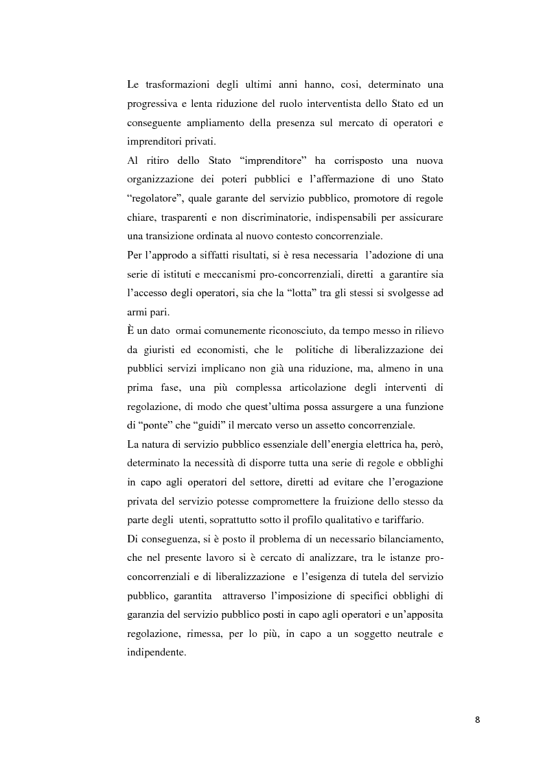 Anteprima della tesi: Il settore dell'energia elettrica tra obblighi di servizio pubblico e concorrenza, Pagina 2