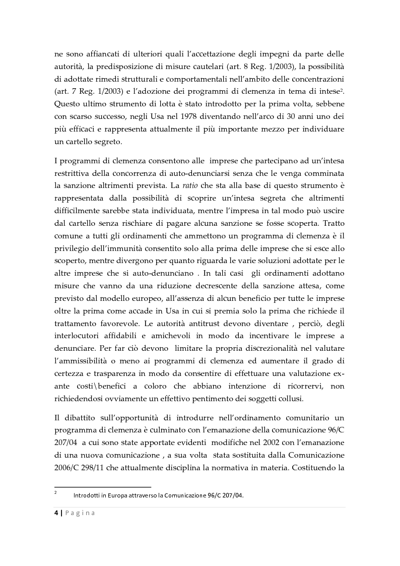 Anteprima della tesi: La clemenza dell'autorità antitrust nei confronti delle imprese, Pagina 2