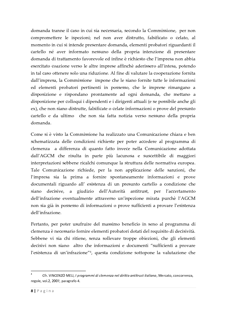Anteprima della tesi: La clemenza dell'autorità antitrust nei confronti delle imprese, Pagina 6