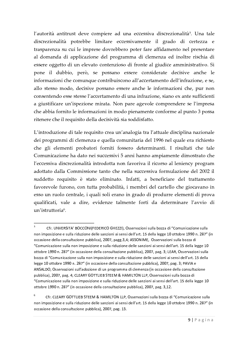 Anteprima della tesi: La clemenza dell'autorità antitrust nei confronti delle imprese, Pagina 7