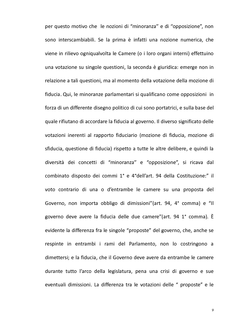 Anteprima della tesi: L'opposizione parlamentare nei Regolamenti delle Camere, Pagina 3
