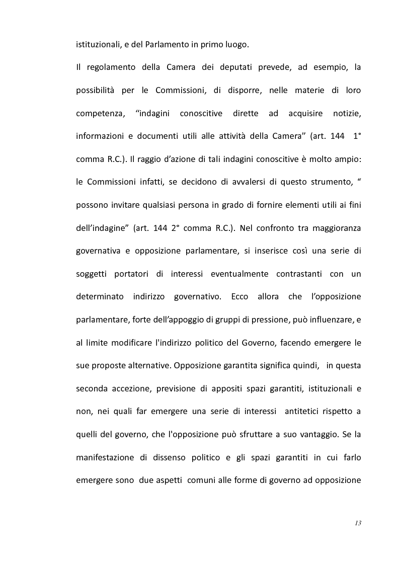 Anteprima della tesi: L'opposizione parlamentare nei Regolamenti delle Camere, Pagina 7