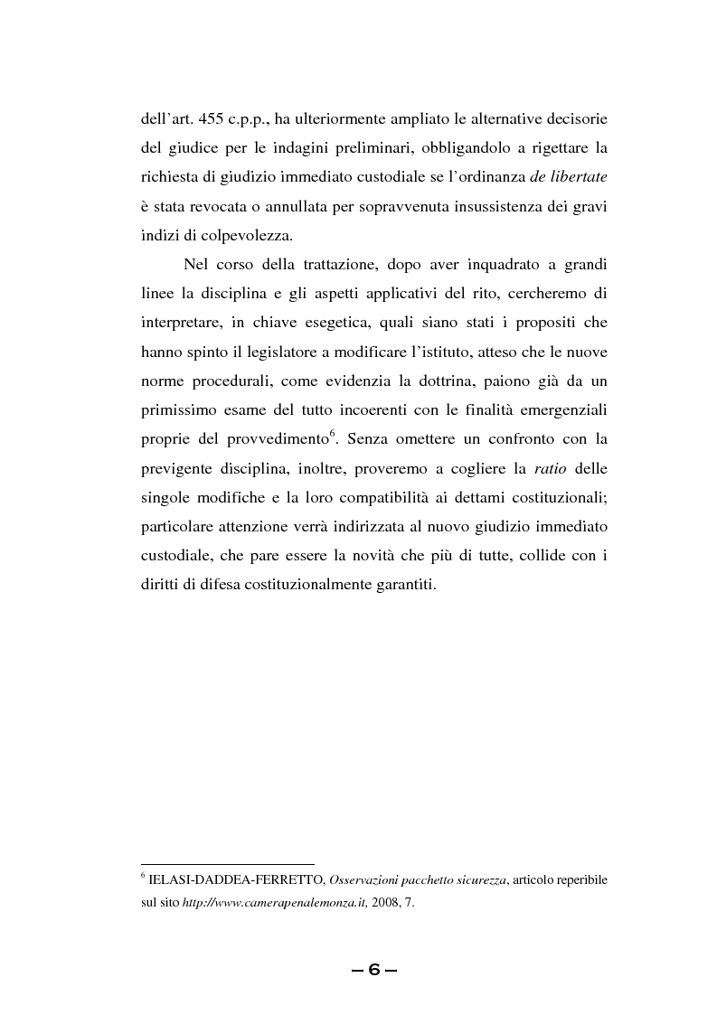 Anteprima della tesi: Il rito immediato alla luce della riforma del 2008. La poliedricità di un istituto, Pagina 3
