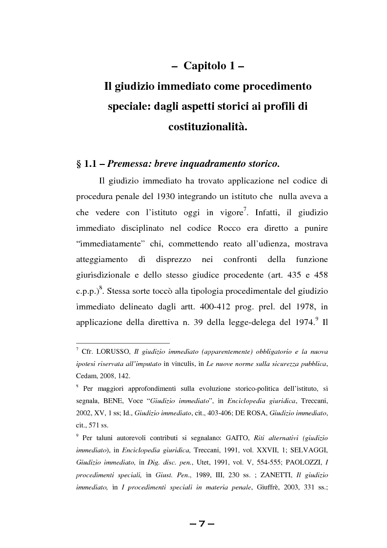 Anteprima della tesi: Il rito immediato alla luce della riforma del 2008. La poliedricità di un istituto, Pagina 4