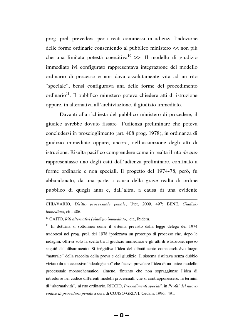 Anteprima della tesi: Il rito immediato alla luce della riforma del 2008. La poliedricità di un istituto, Pagina 5