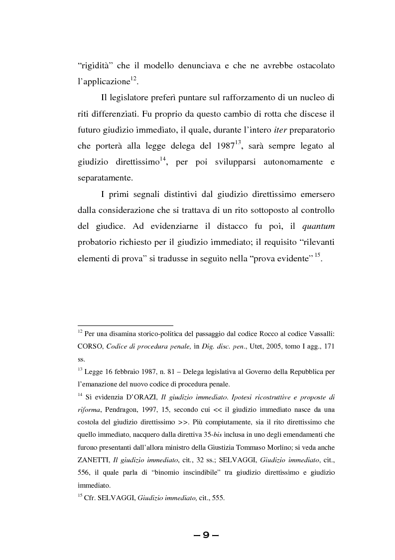 Anteprima della tesi: Il rito immediato alla luce della riforma del 2008. La poliedricità di un istituto, Pagina 6