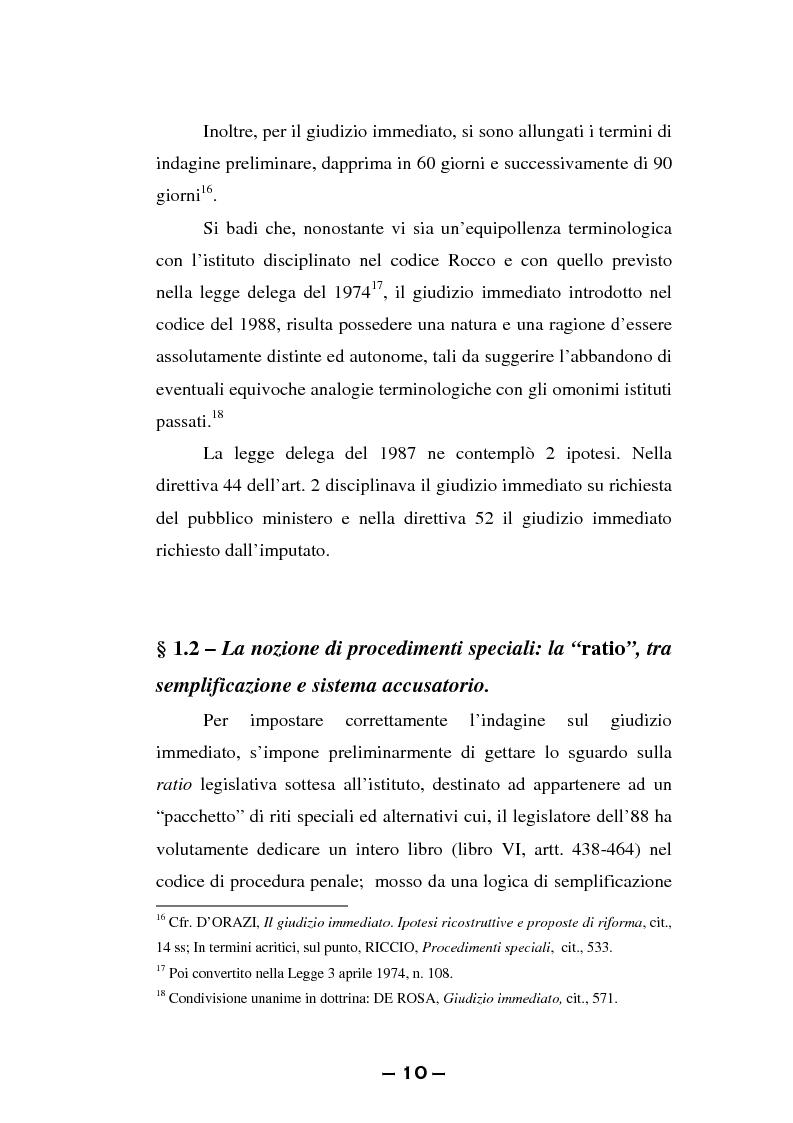 Anteprima della tesi: Il rito immediato alla luce della riforma del 2008. La poliedricità di un istituto, Pagina 7