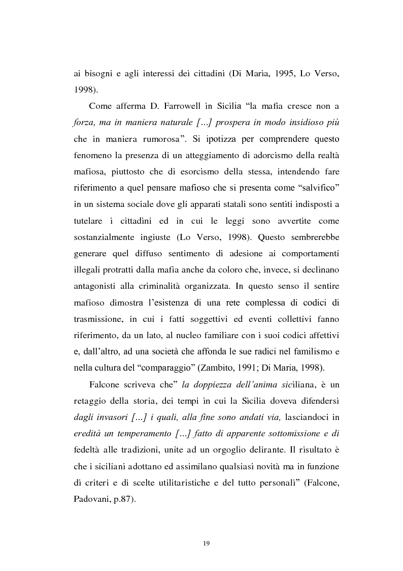 Estratto dalla tesi: Il mondo a una dimensione della mafia fratture di un sistema monadico: un contributo di ricerca nell'area sud orientale della Sicilia