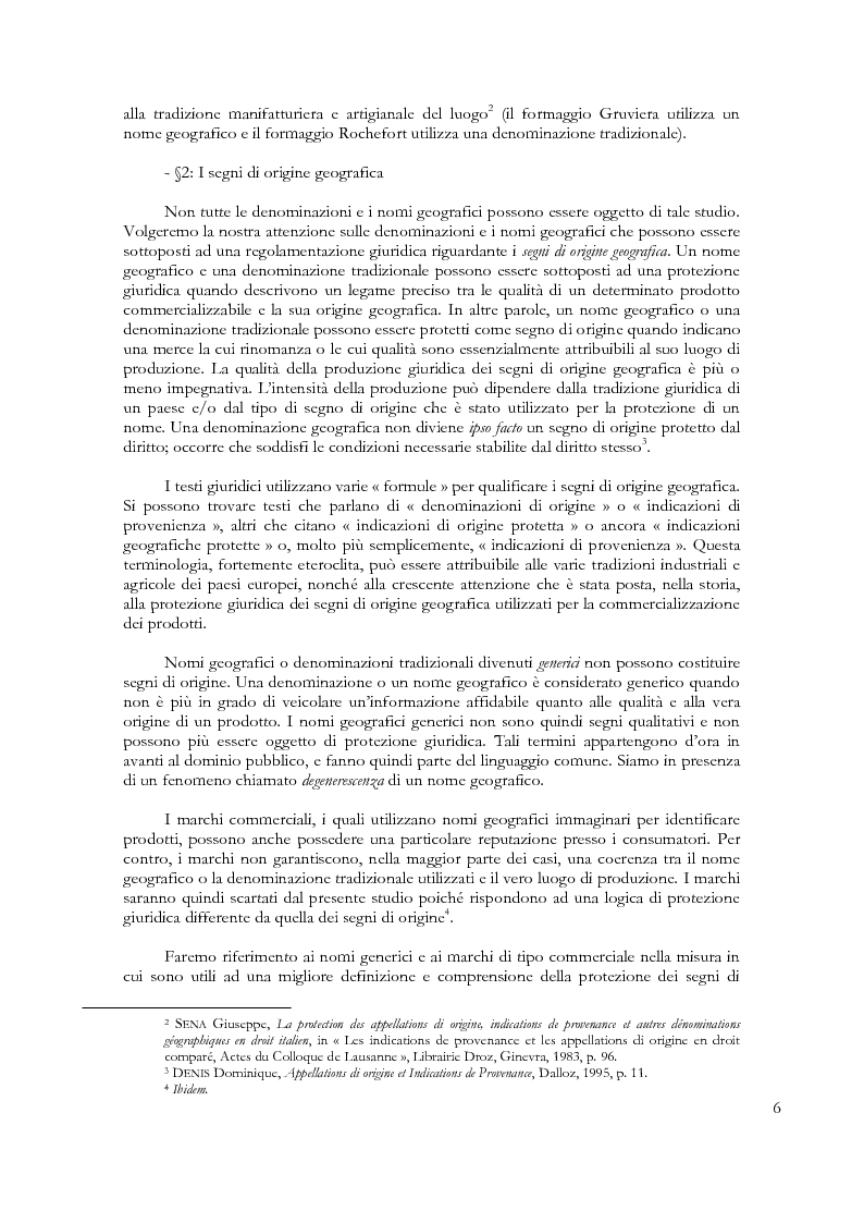 Anteprima della tesi: Denominazioni di origine e indicazioni geografiche: la protezione della proprietà intellettuale all'interno dell'Unione Europea e dell'Organizzazione Mondiale del Commercio, Pagina 2