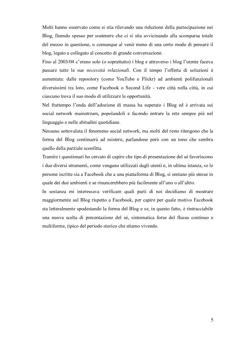 Anteprima della tesi: Blog e social network - Mediamorfosi dell'identità, Pagina 4