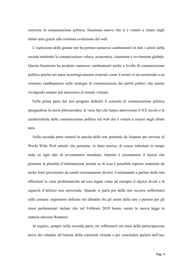 Anteprima della tesi: Politica e nuovi media - La nuova frontiera della comunicazione politica, Pagina 2