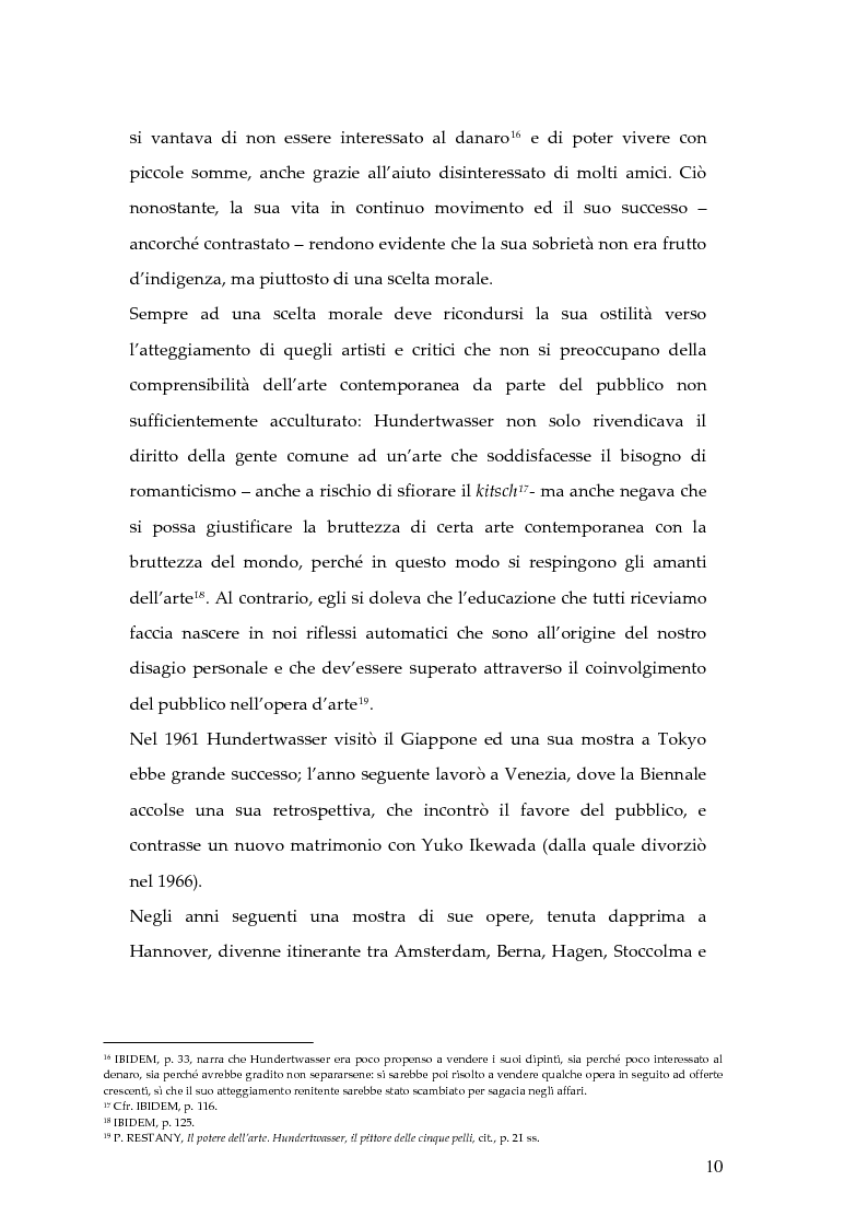 Estratto dalla tesi: Hundertwasser e l'Italia 1955 - 1980. Testimonianze di una relazione.