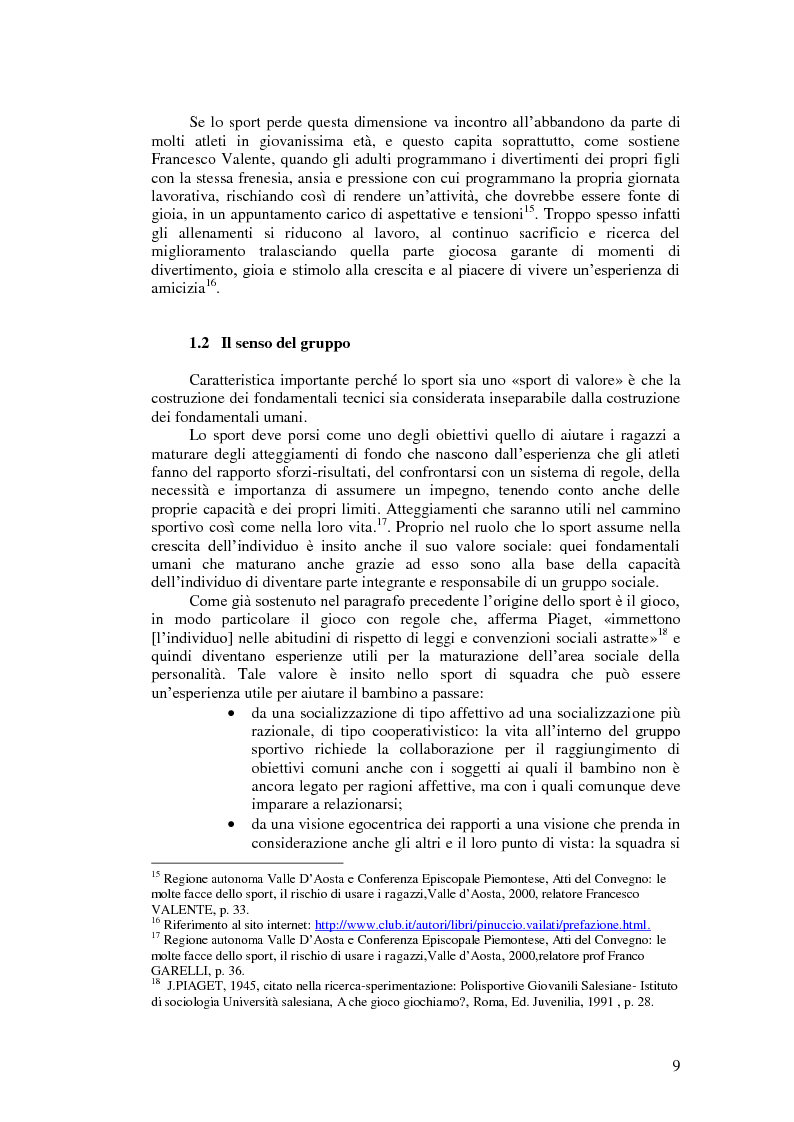 Anteprima della tesi: Il valore educativo dello sport - Una ricerca empirica, Pagina 5