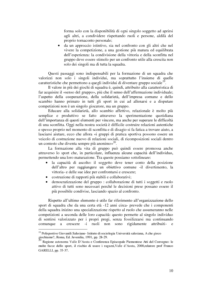 Anteprima della tesi: Il valore educativo dello sport - Una ricerca empirica, Pagina 6