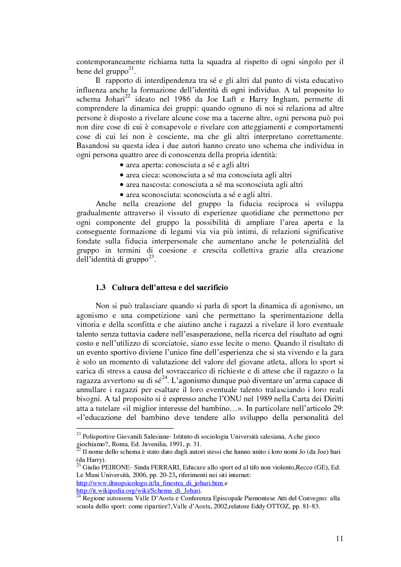 Anteprima della tesi: Il valore educativo dello sport - Una ricerca empirica, Pagina 7