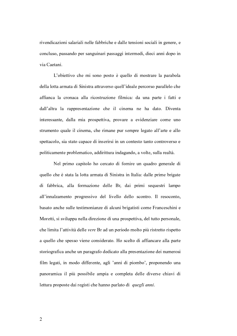 Anteprima della tesi: Il cinema e la lotta armata in Italia: dalla fabbrica al caso Moro, Pagina 2
