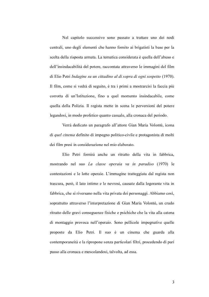 Anteprima della tesi: Il cinema e la lotta armata in Italia: dalla fabbrica al caso Moro, Pagina 3