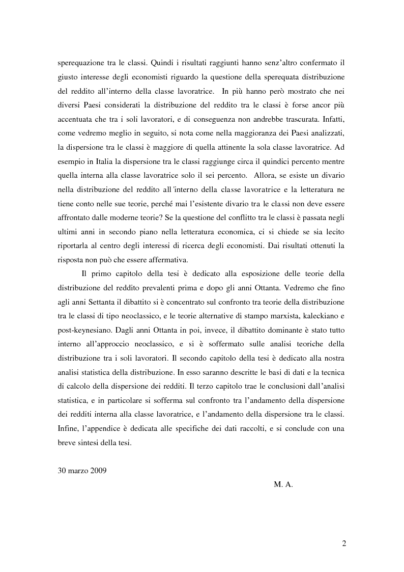 Anteprima della tesi: La distribuzione del reddito dentro e tra le classi sociali: un confronto internazionale, Pagina 2