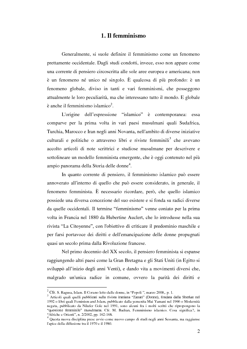 Anteprima della tesi: Femminismi Islamici: una tesi comparativa tra storie e memorie., Pagina 3