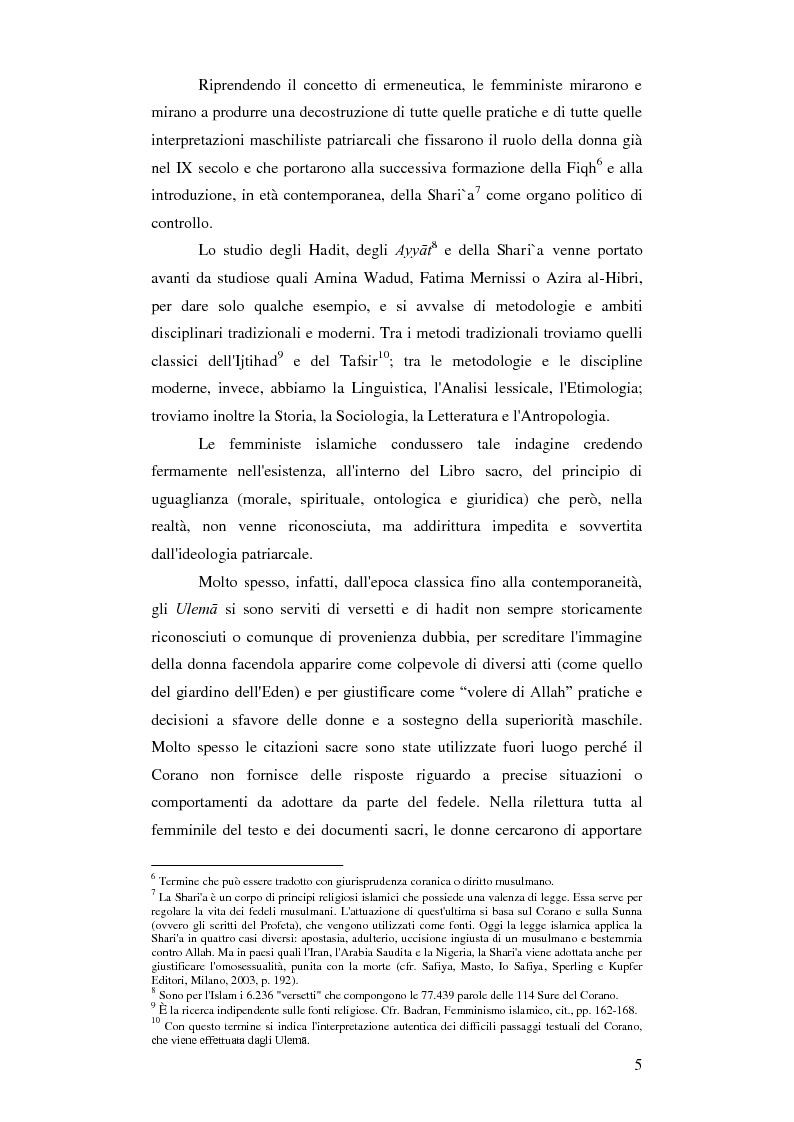 Anteprima della tesi: Femminismi Islamici: una tesi comparativa tra storie e memorie., Pagina 6