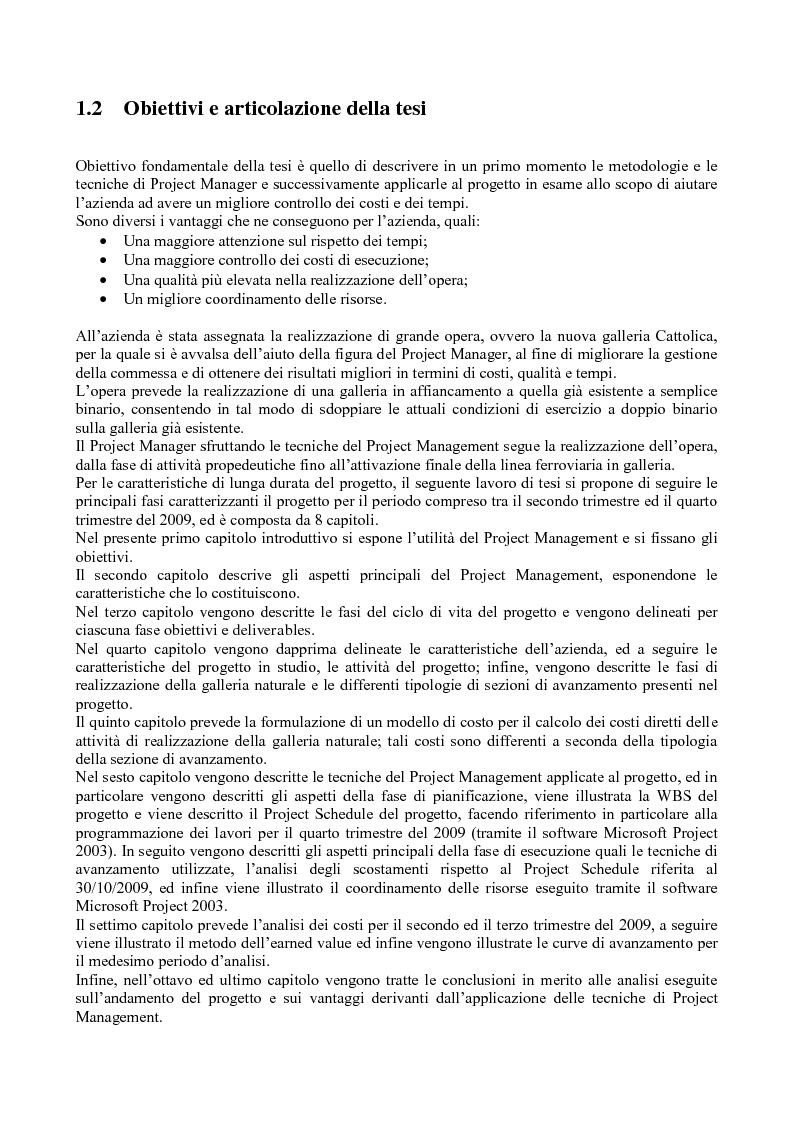 Anteprima della tesi: La gestione dei progetti d'ingegneria: applicazione alla costruzione di una galleria ferroviaria, Pagina 2